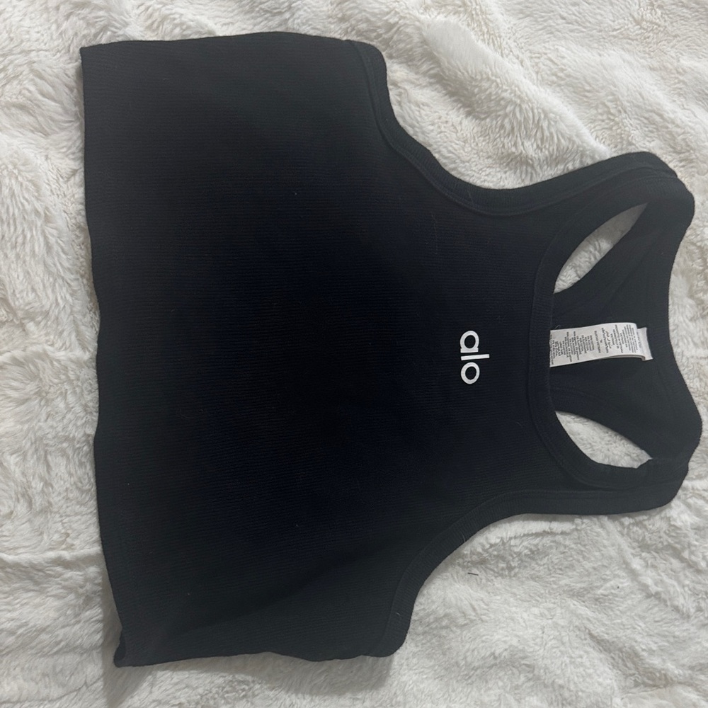 ALO Yoga Black Racerback Tank Top